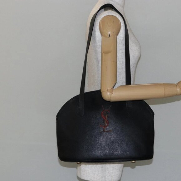 SAINT LAURENT Tote Bag Leather Black Gold Auth bs29495 - Picture 3 of 16